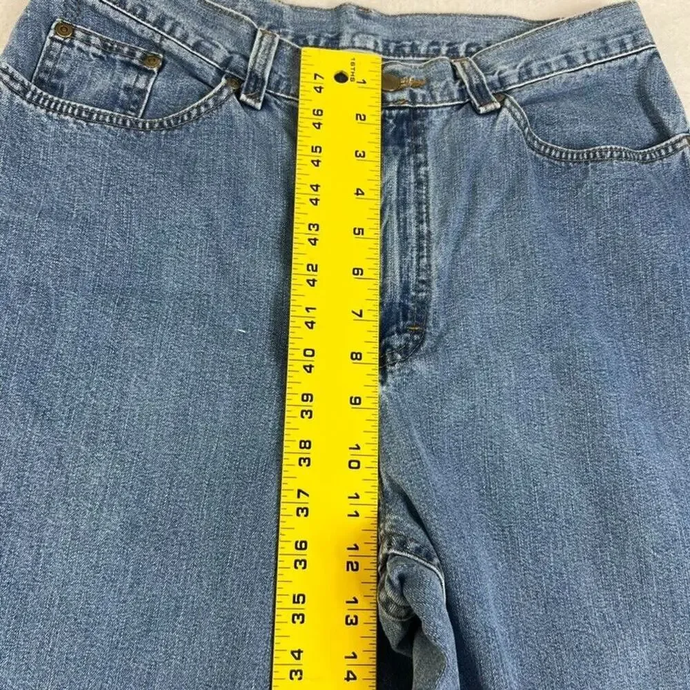 LL Bean Jeans Womens 14 (30.5x26.5) Relaxed Fit Blue Mom Medium Wash Cotton Vtg